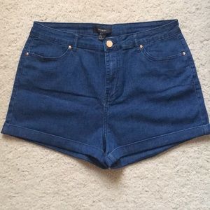 Plus Size High-Rise Denim Shorts